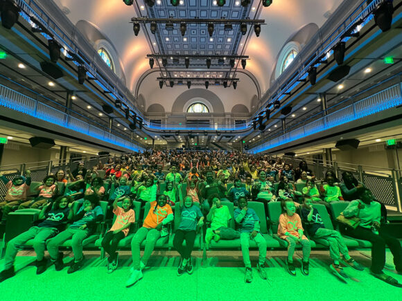 Students enjoying a show